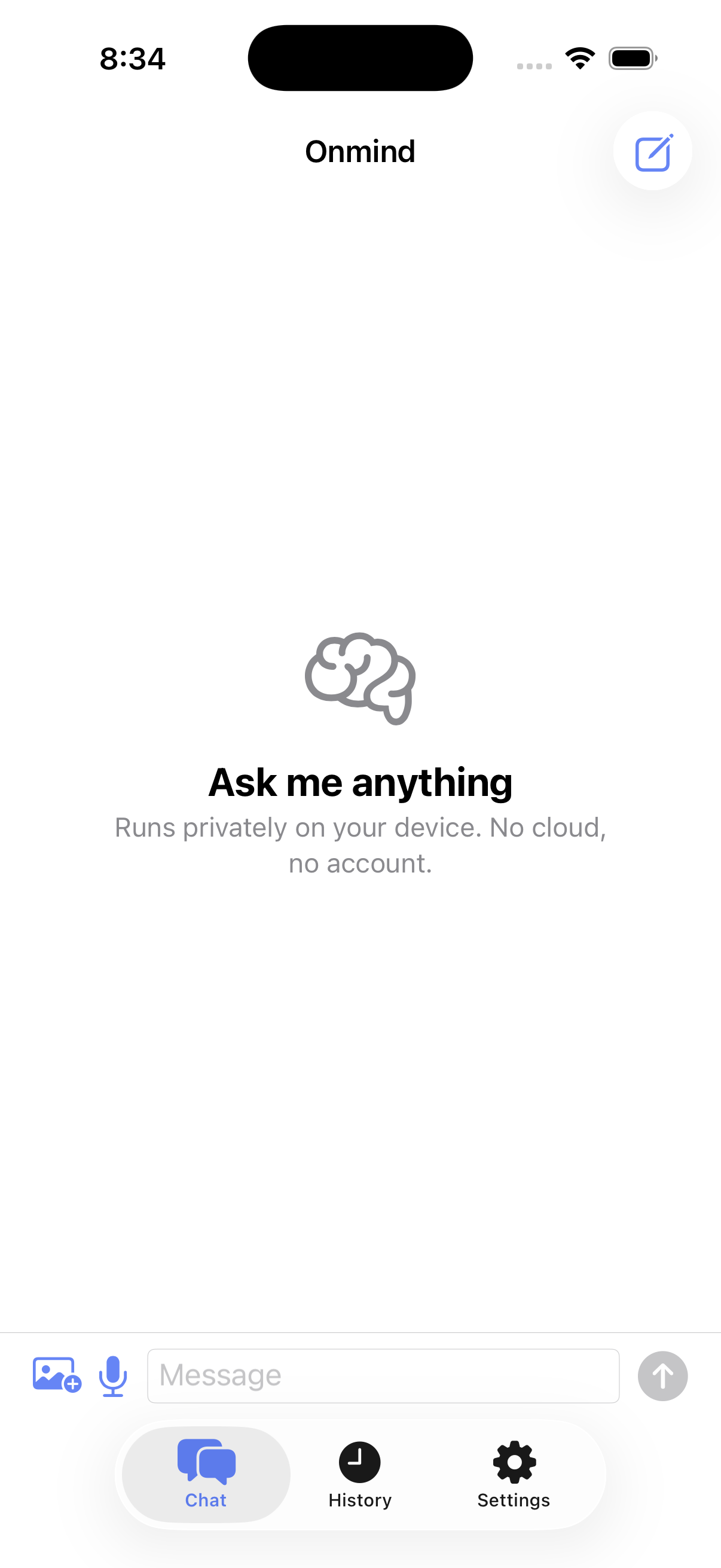 Onmind chat on iPhone